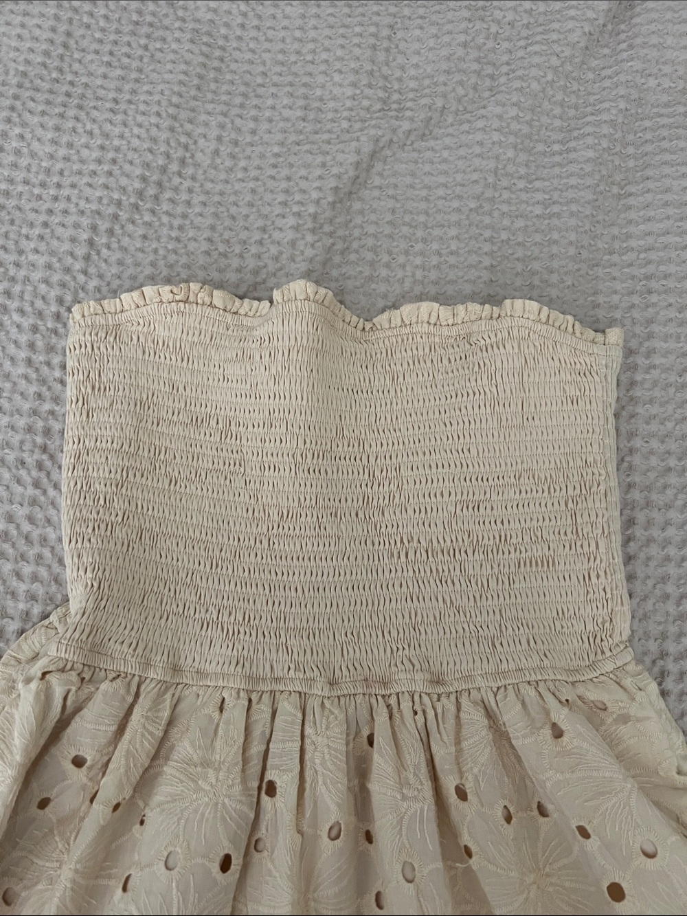 Womens Butter Yellow Smocked Sundress - Picture 4 of 8